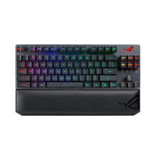 ASUS ROG Strix Scope RX TKL Wireless Deluxe - 80% Gaming Keyboard, Tri-Mode Connectivity (2.4GHz RF, Bluetooth, Wired), ROG RX Red Optical Mechanical Switches, PBT Keycaps, RGB, Wrist Rest, Black